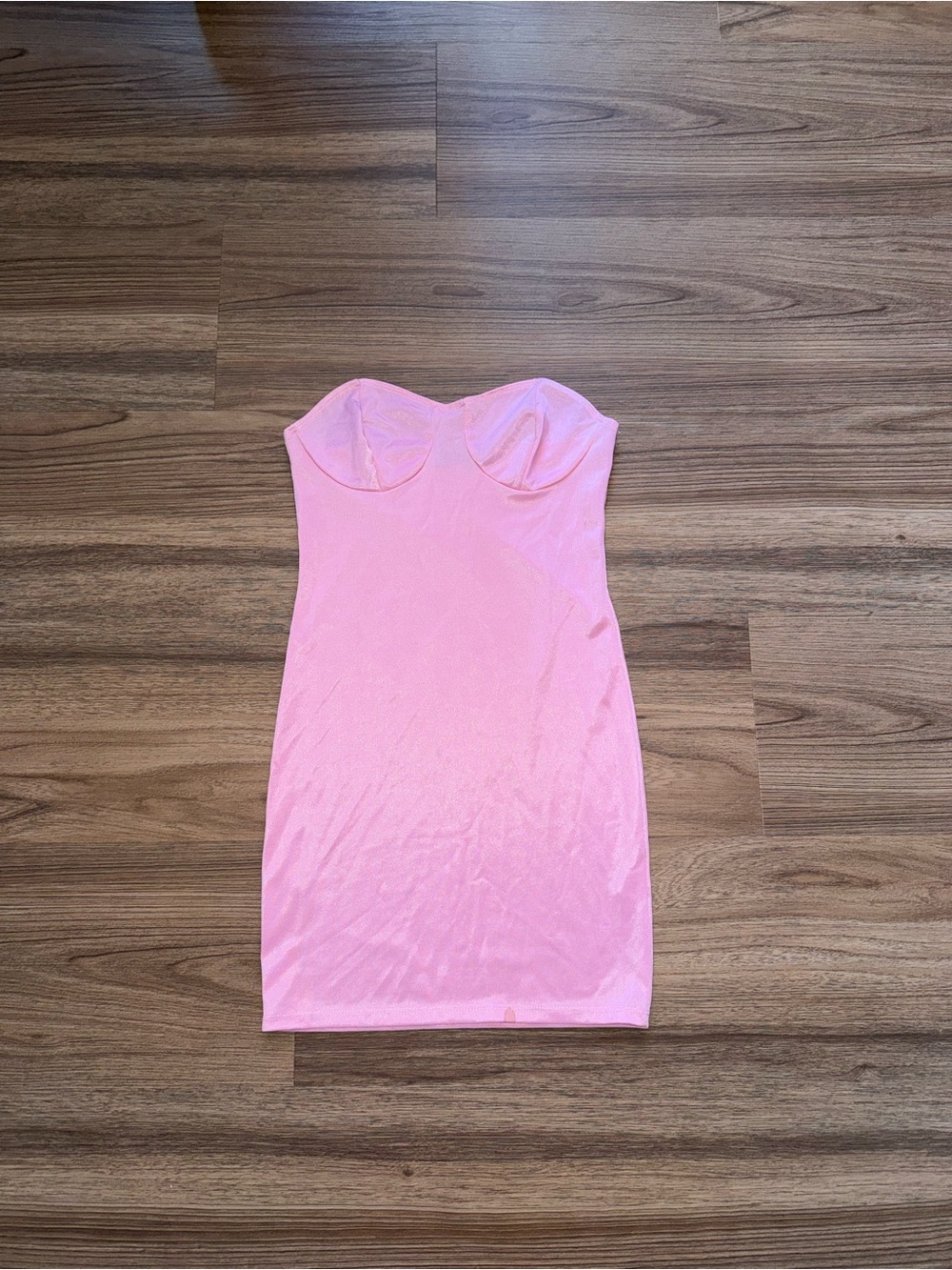 PrettyLittleThing Strapless Light Pink Bodycon Dress